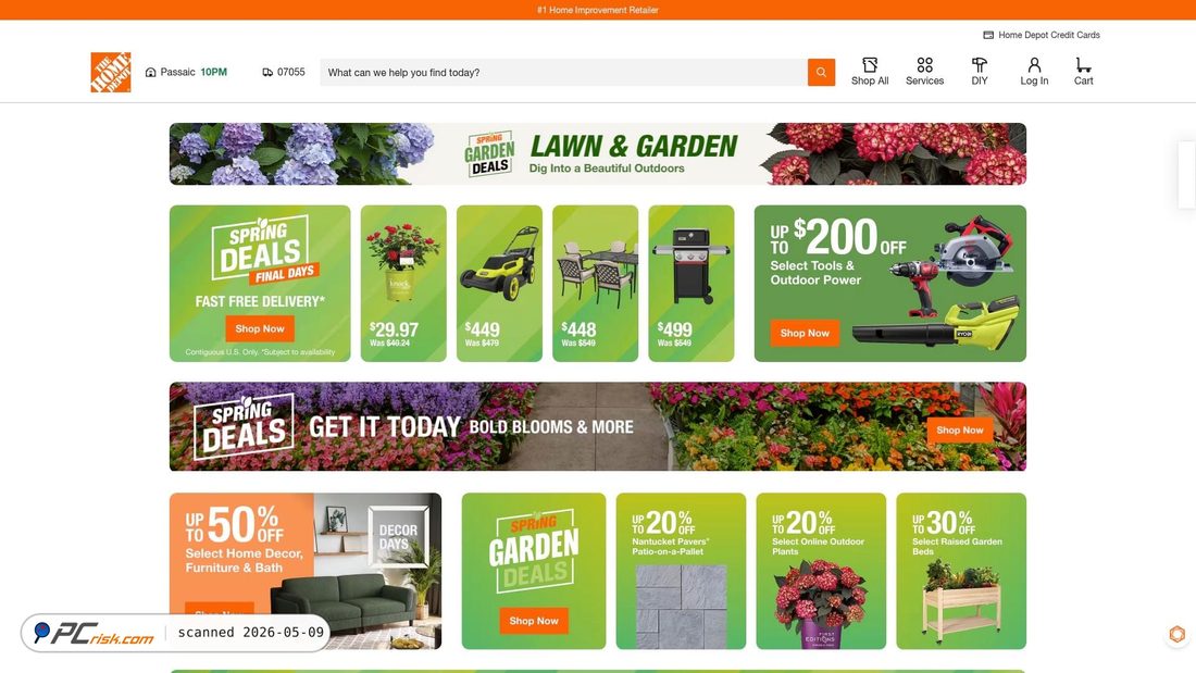 Screenshot von homedepot.com