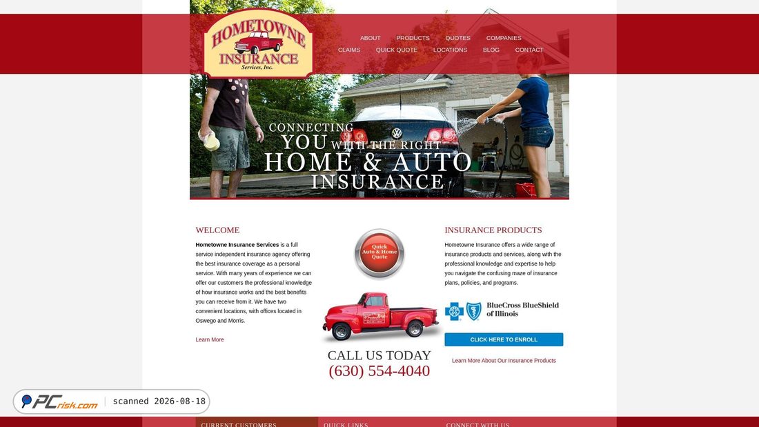 Screenshot of hometowneinsurance.com
