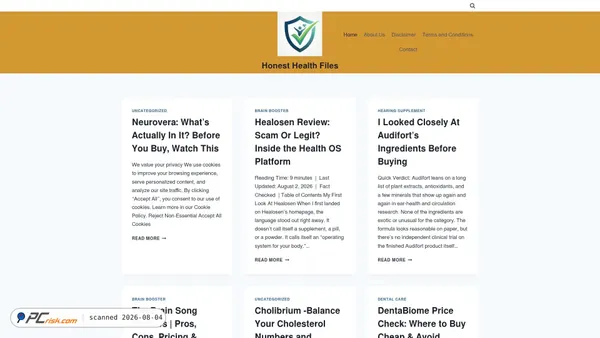 honesthealthfiles.com screenshot
