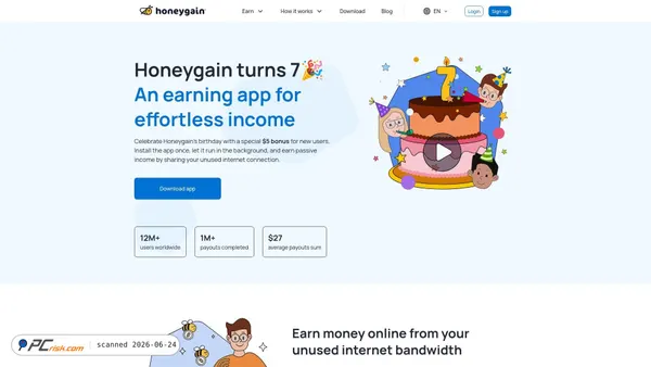 honeygain.com screenshot