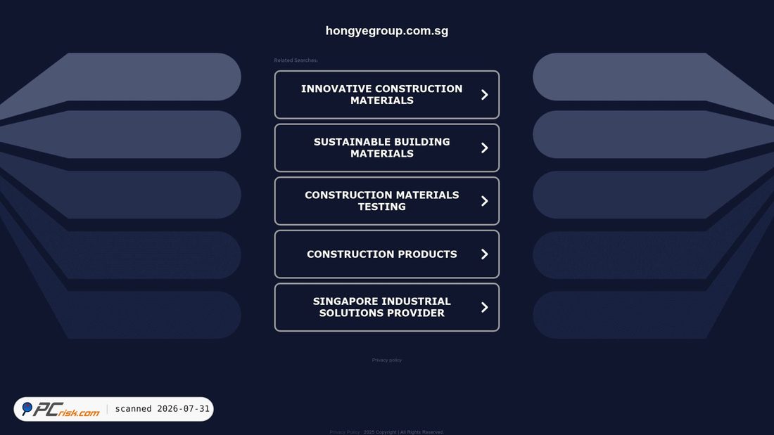 Screenshot of hongyegroup.com.sg