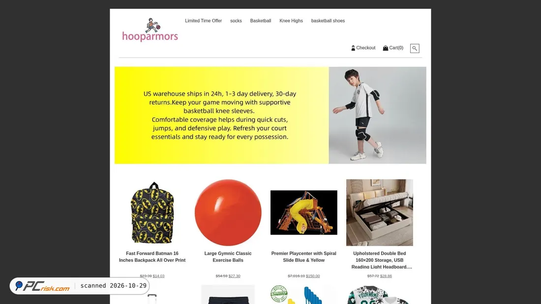 Screenshot von hooparmors.com