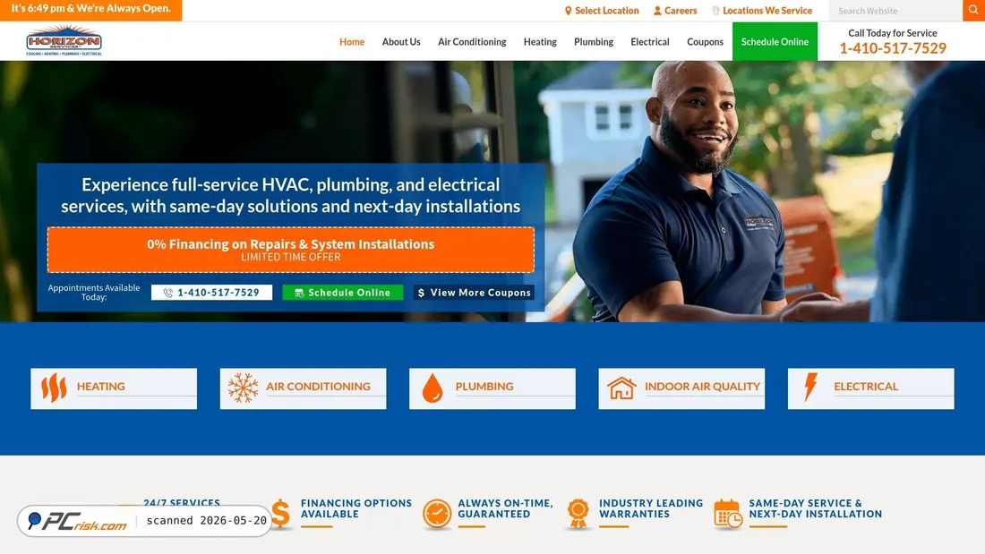 Screenshot of horizonservices.com