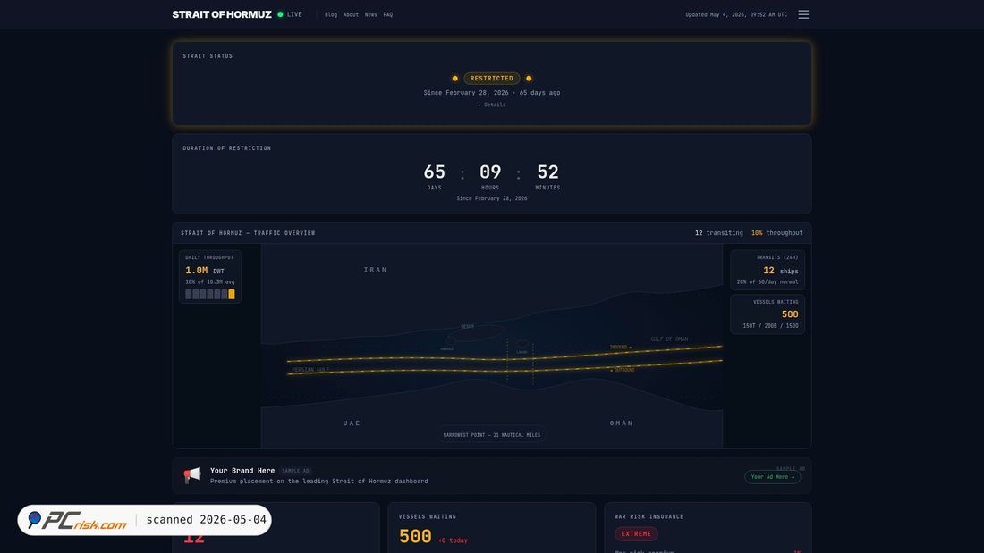 Screenshot von hormuzstraitmonitor.com