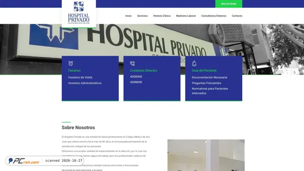 Zrzut ekranu hospitalprivadosj.com.ar