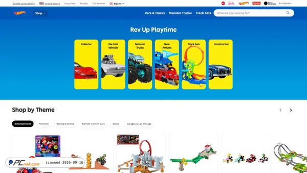 Zrzut ekranu hotwheels.com