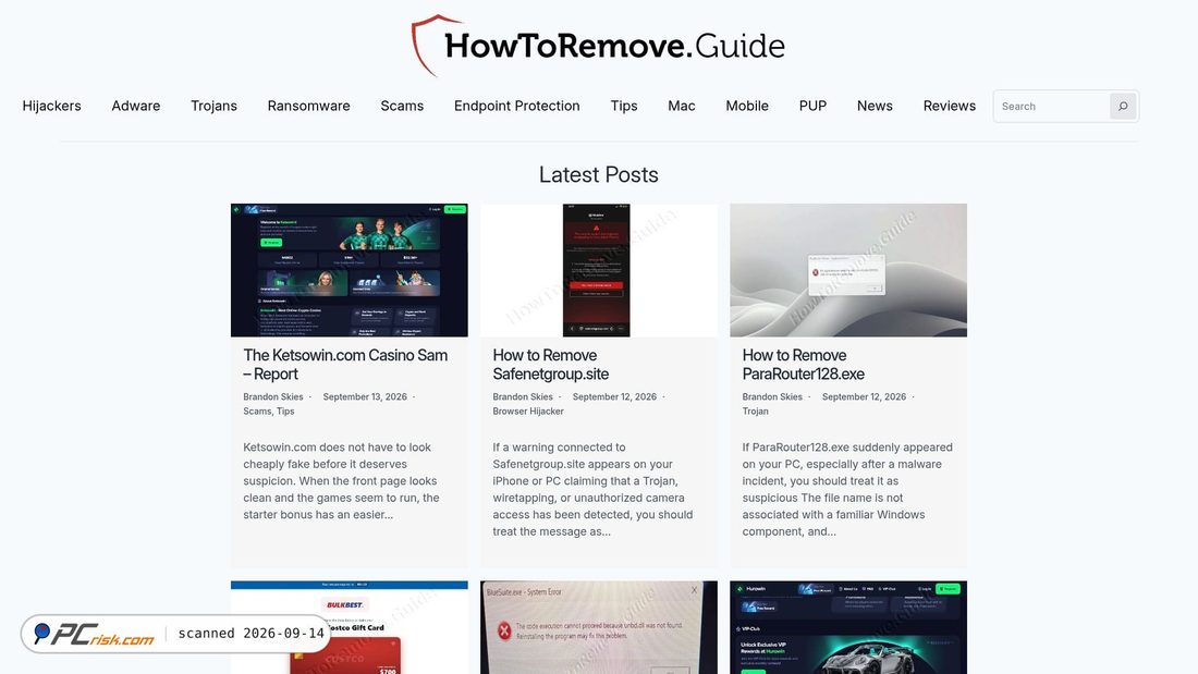 Screenshot of howtoremove.guide