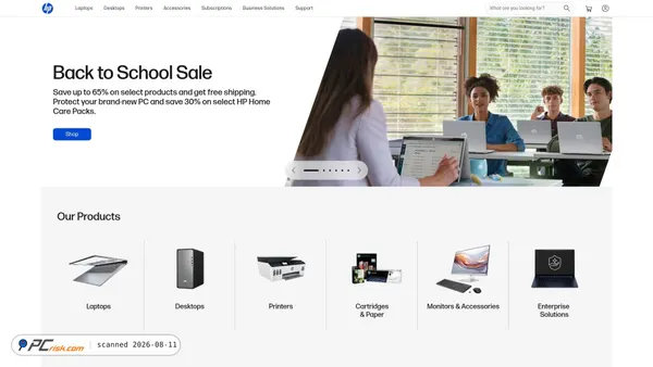 hp.com screenshot