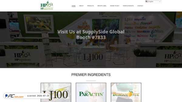 hpingredients.com screenshot