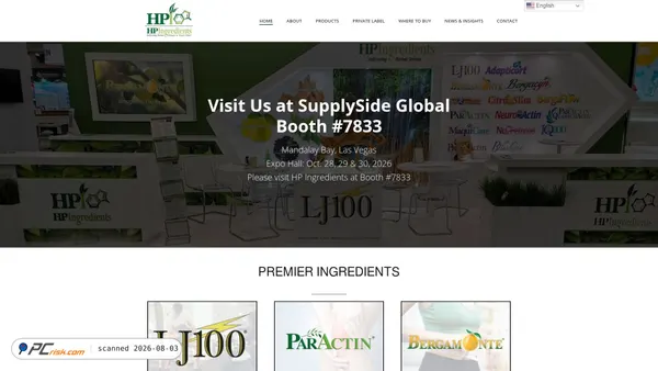 hpingredients.com screenshot