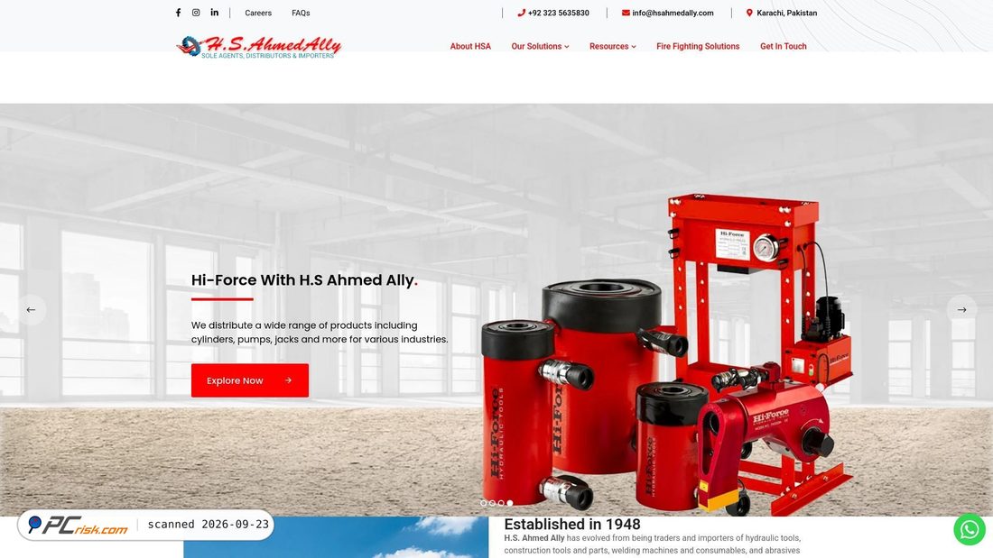 Zrzut ekranu hsahmedally.com