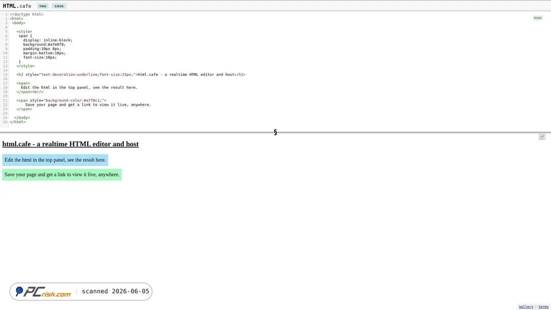 Screenshot of html.cafe