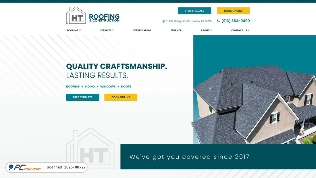 Screenshot of htroofs.com