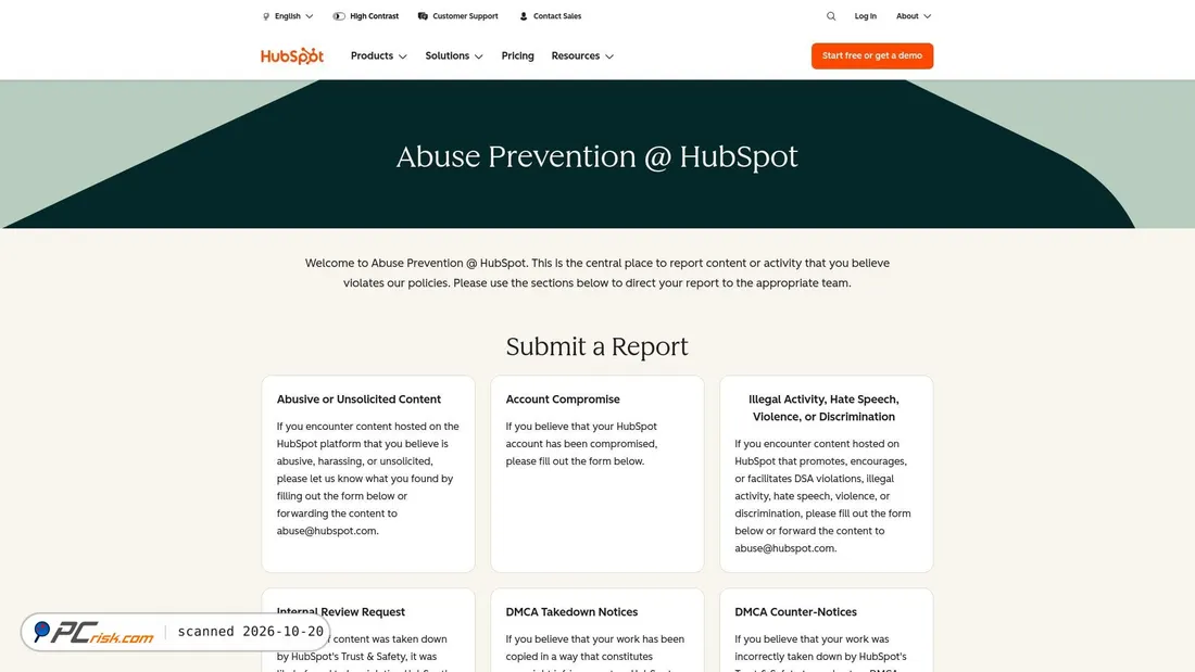 Screenshot of hubs.ly