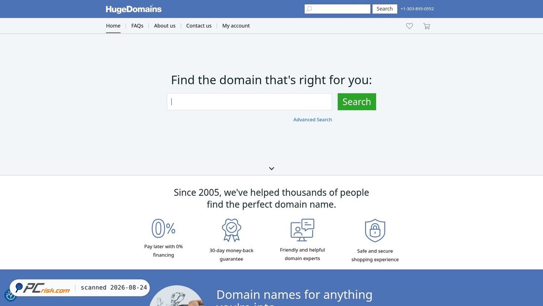 Screenshot von hugedomains.com