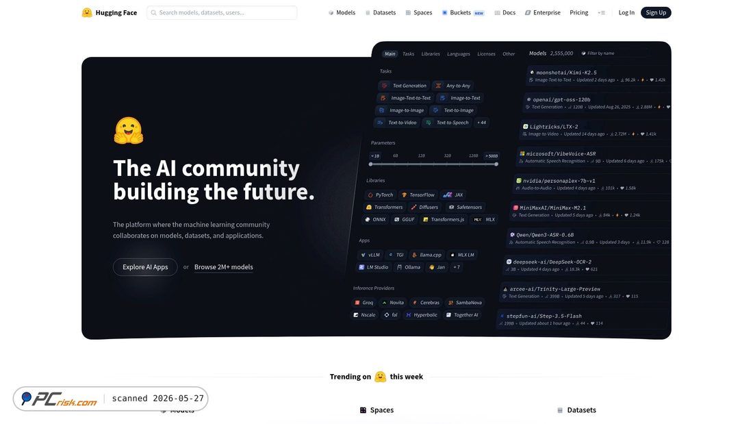Screenshot of huggingface.co