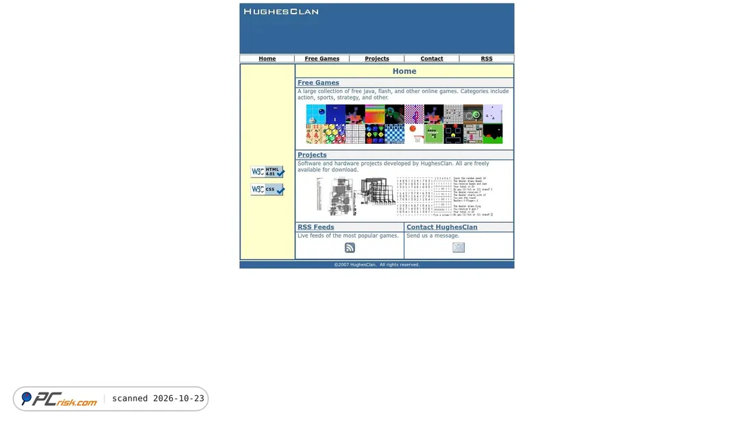 Screenshot of hughesclan.com