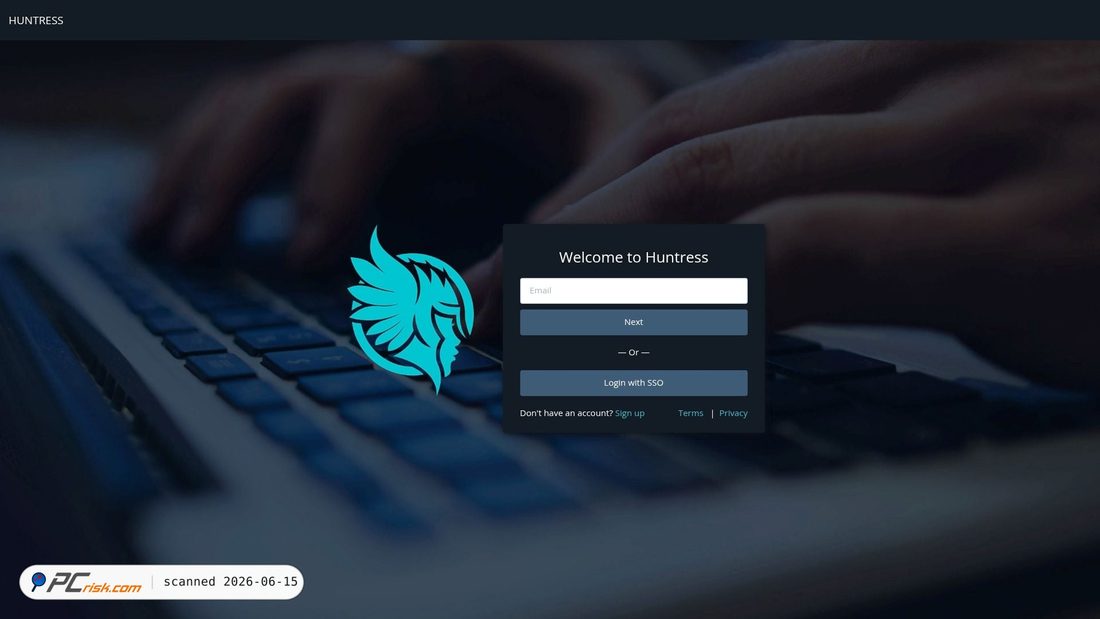 Screenshot of huntress.io
