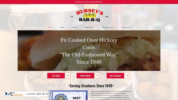 hurseysbarbq.com screenshot