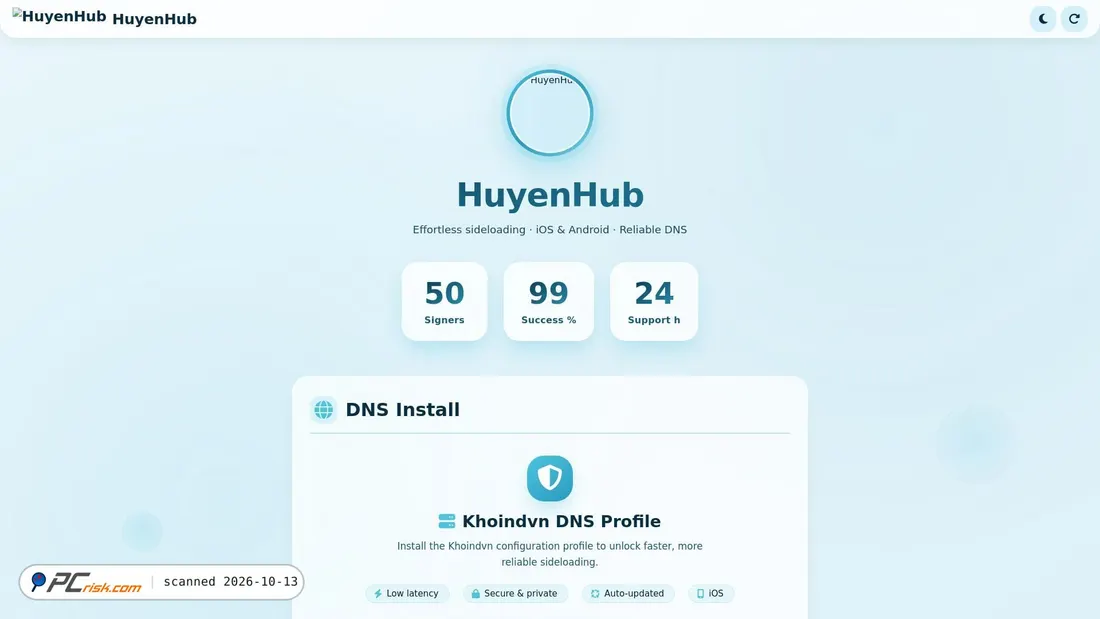 Screenshot of huyenhub.zya.me