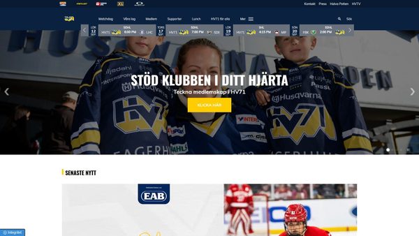 hv71.se screenshot