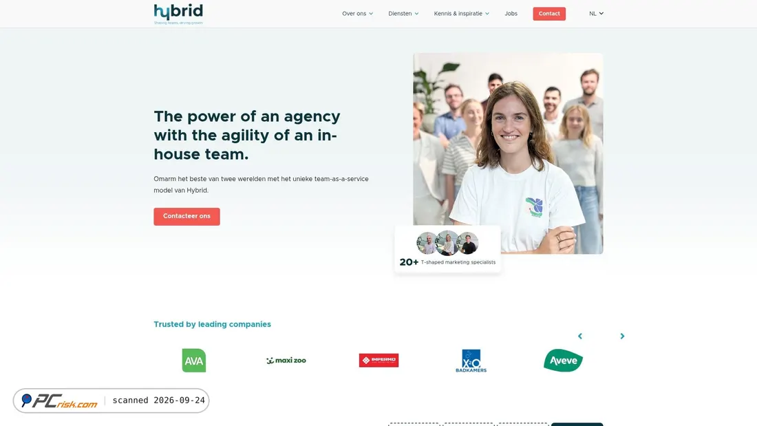 Captura de ecrã de hybridagency.be