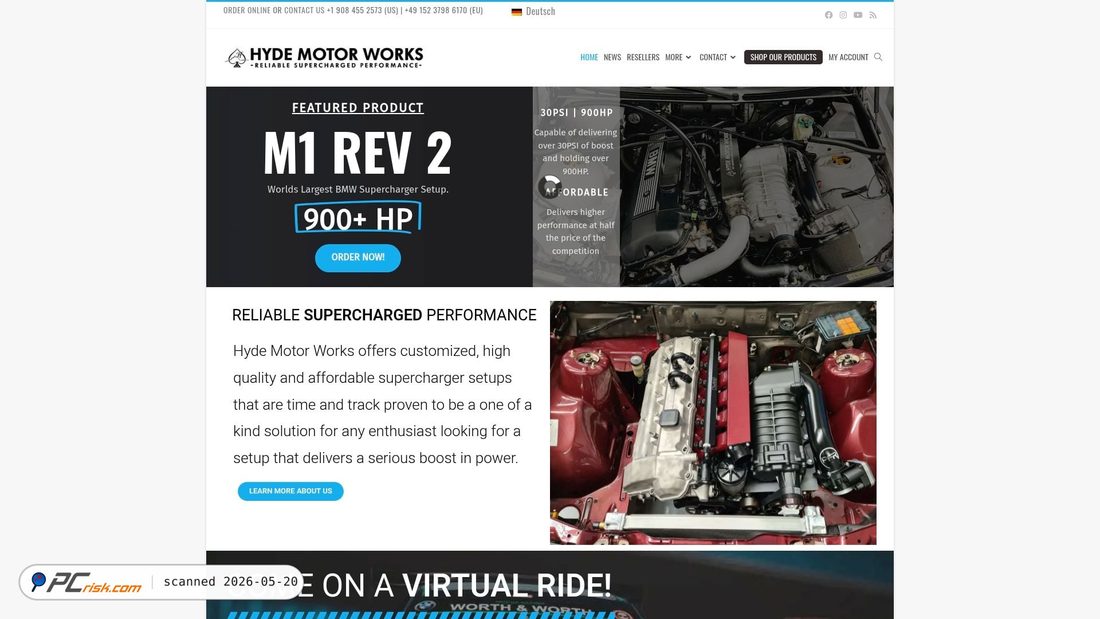 Captura de pantalla de hydemotorworks.com