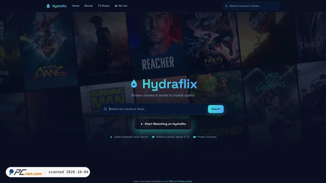 Captura de pantalla de hydraflix.cc