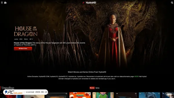hydrahd.com screenshot