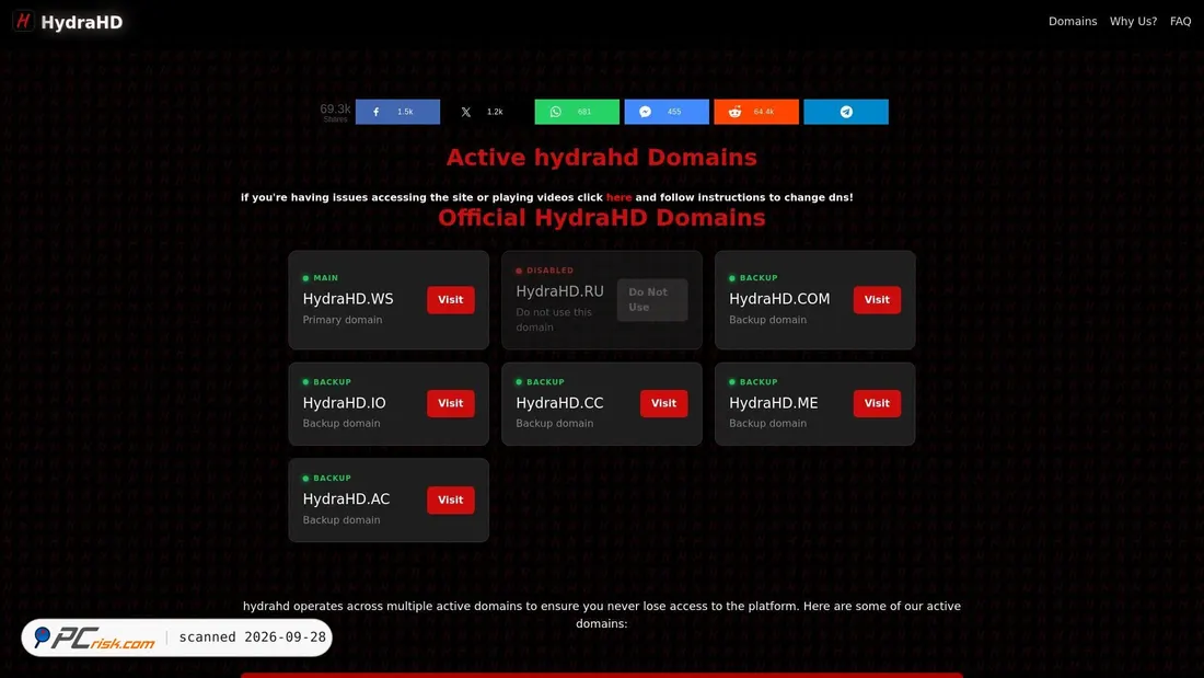 Capture d’écran de hydrahd.ru