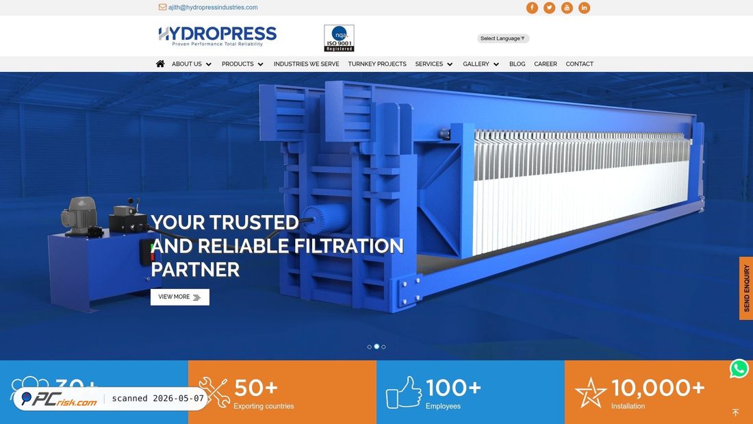Capture d’écran de hydropressindustries.com