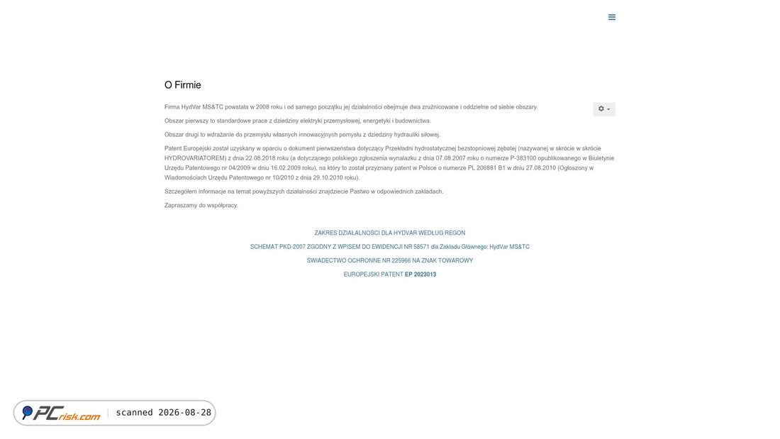 Screenshot of hydvar.eu