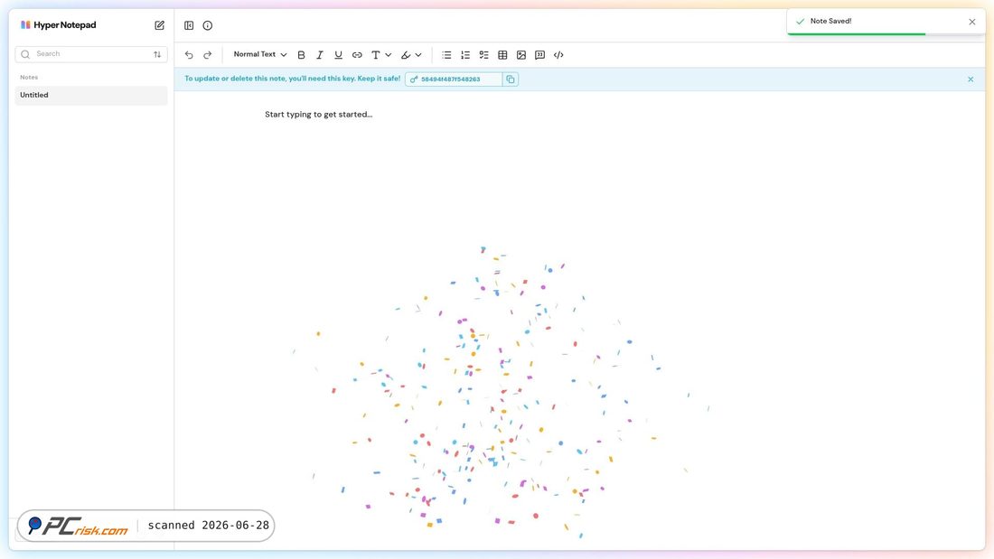 Screenshot of hypernotepad.com