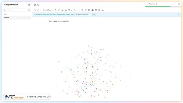 hypernotepad.com screenshot