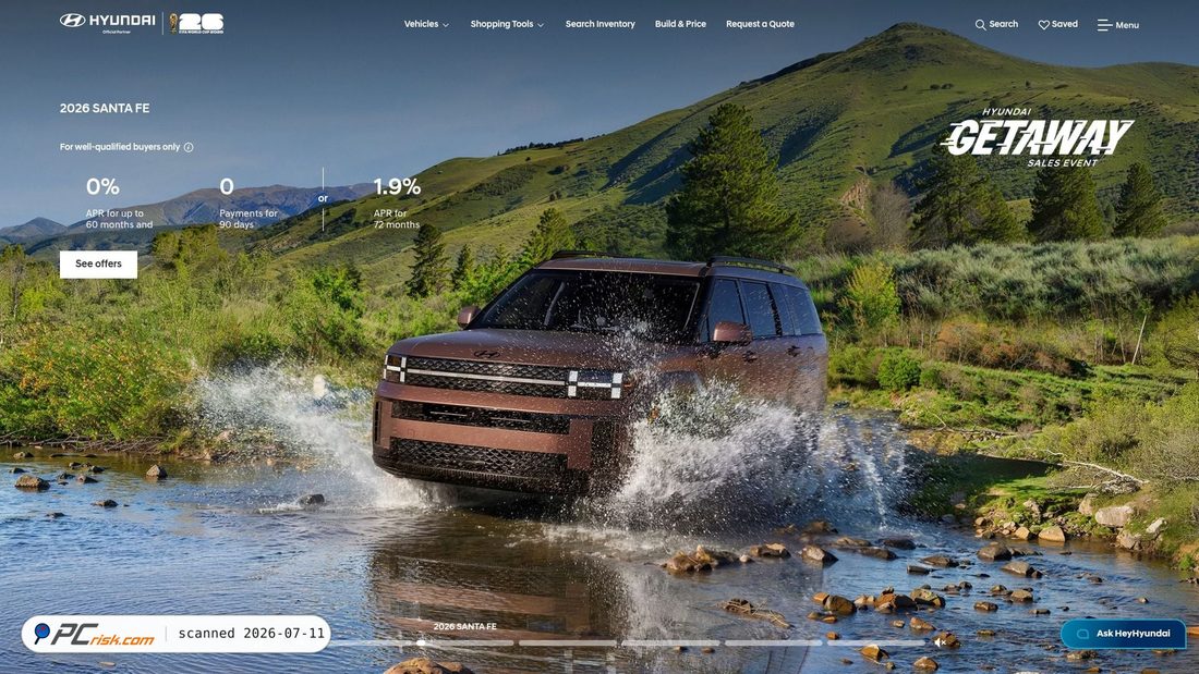 Screenshot of hyundai.com