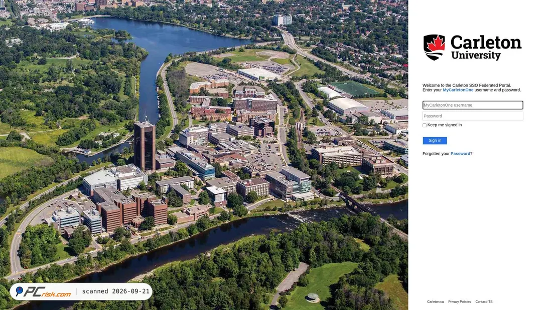 Captura de pantalla de i.carleton.ca
