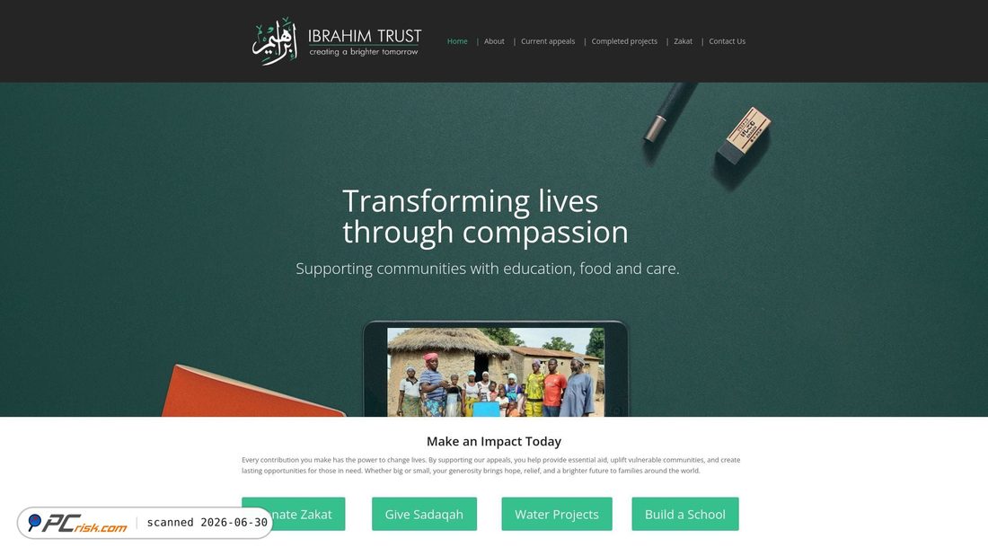 Screenshot of ibrahimtrust.org
