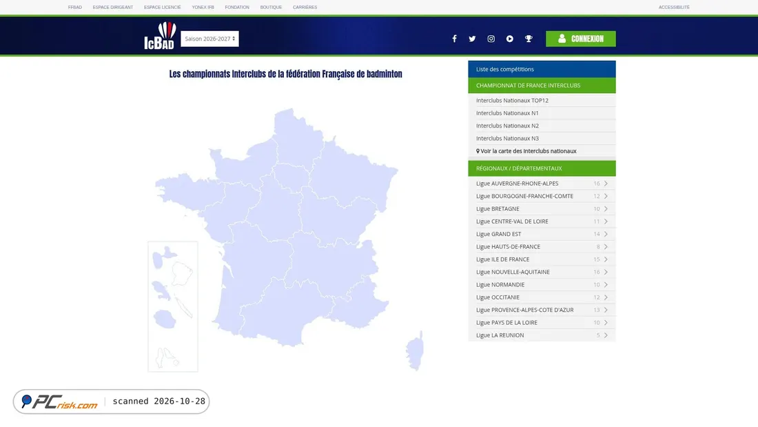 Screenshot di icbad.ffbad.org