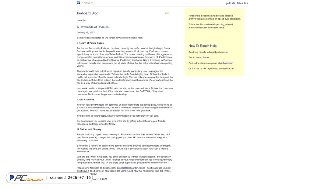Screenshot of icio.us