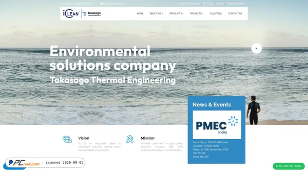 Screenshot van icleantech.com