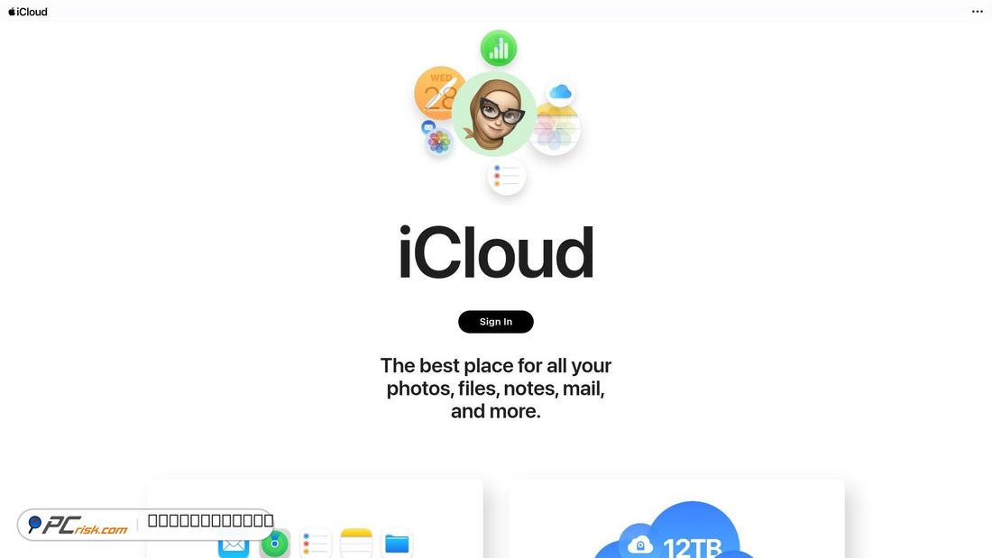 Capture d’écran de icloud.com
