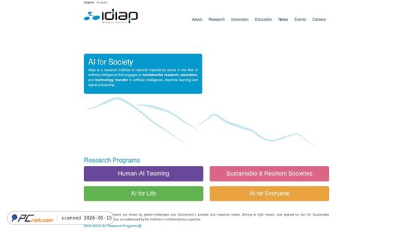 idiap.ch screenshot
