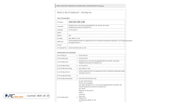 ifconfig.me Screenshot