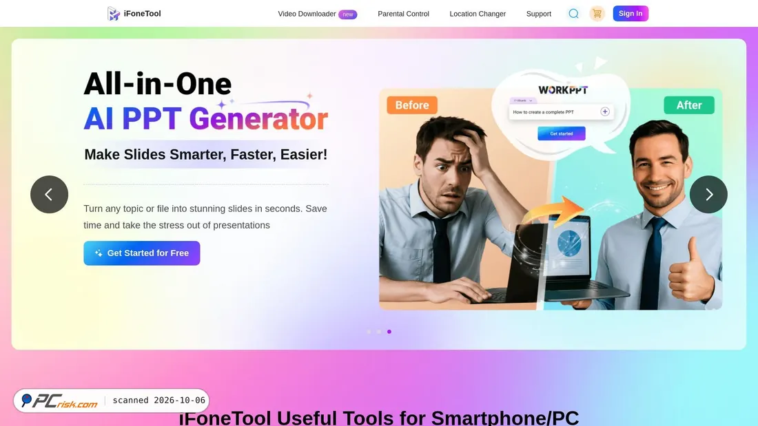 Screenshot of ifonetool.com