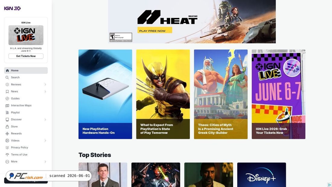 Screenshot of ign.com