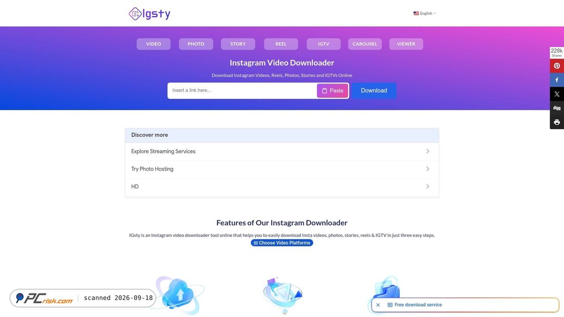 Captura de ecrã de igsty.com