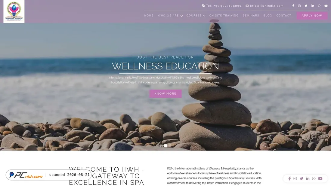 Screenshot of iiwhindia.com