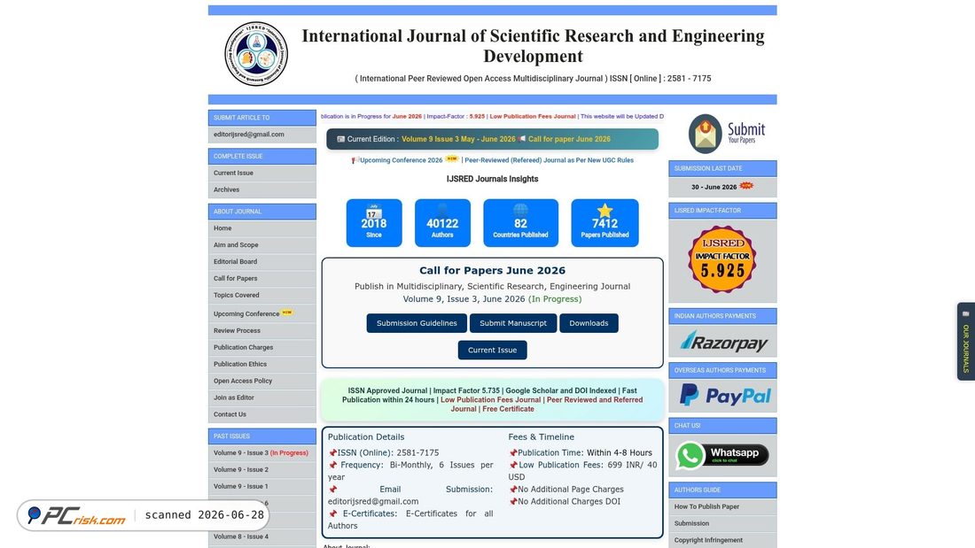 Screenshot of ijsred.com