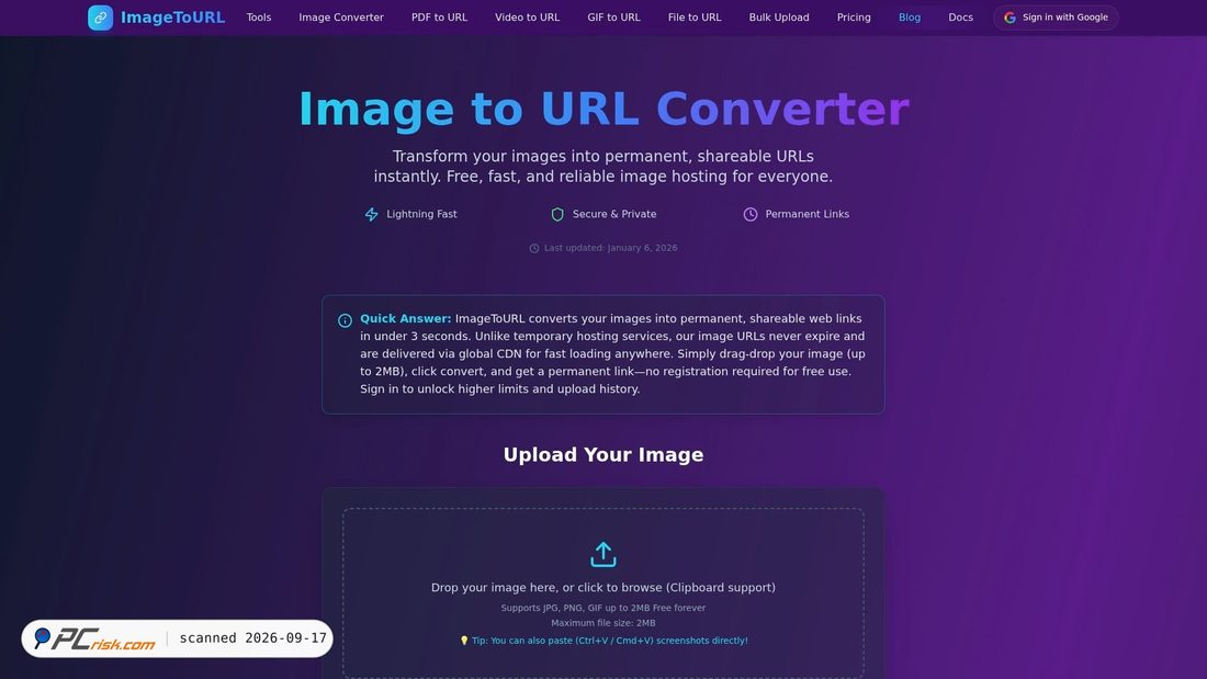 Captura de ecrã de image2url.com