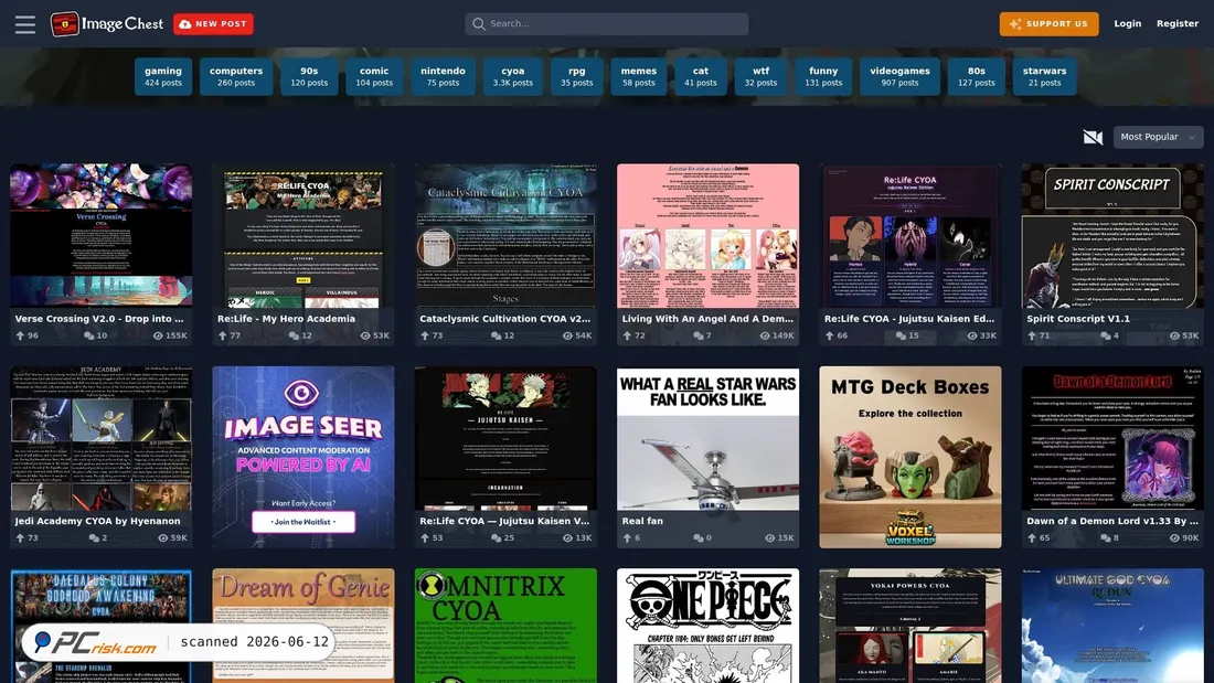 Screenshot of imgchest.com